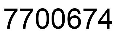 Número 7700674 imagen negro