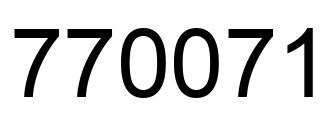 Number 770071 black image
