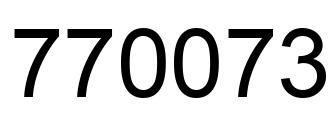 Number 770073 black image