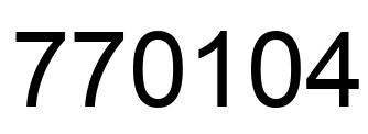 Número 770104 imagen negro