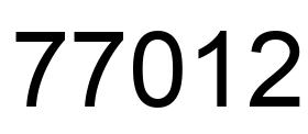 Number 77012 black image