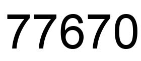 Number 77670 black image