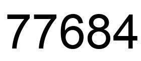 Number 77684 black image