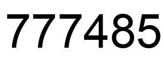 Number 777485 black image