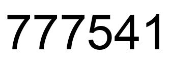 Number 777541 black image