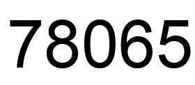 Number 78065 black image