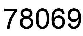 Number 78069 black image
