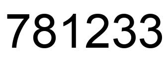 Número 781233 imagen negro