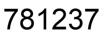 Number 781237 black image