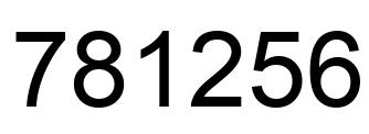 Number 781256 black image