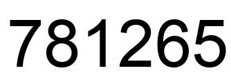 Number 781265 black image