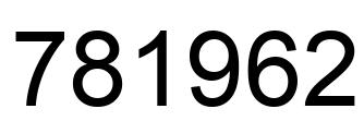 Number 781962 black image