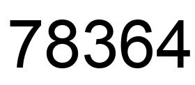 Number 78364 black image