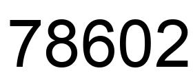 Number 78602 black image