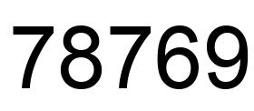 Número 78769 imagen negro
