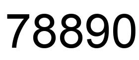 Number 78890 black image
