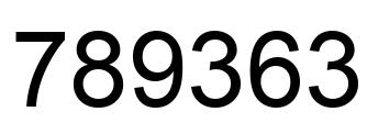 Number 789363 black image
