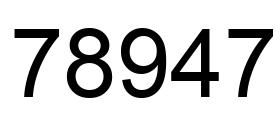 Number 78947 black image