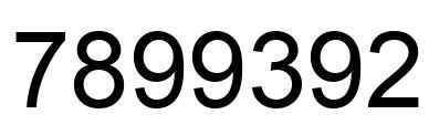 Número 7899392 imagen negro