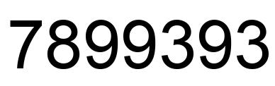 Número 7899393 imagen negro