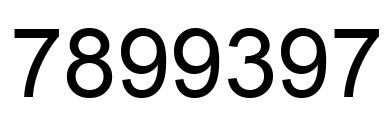 Número 7899397 imagen negro