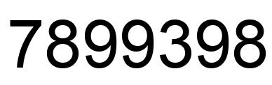 Número 7899398 imagen negro