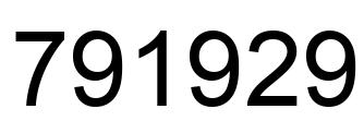 Número 791929 imagen negro