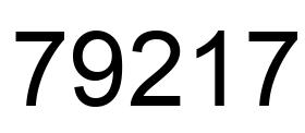 Number 79217 black image