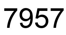 Number 7957 black image