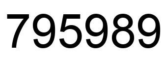 Number 795989 black image