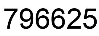 Number 796625 black image