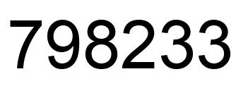 Number 798233 black image