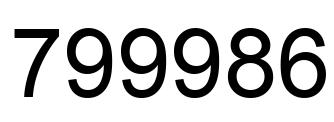 Number 799986 black image