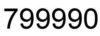 Number 799990 black image