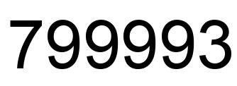 Number 799993 black image