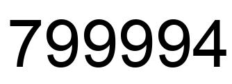 Number 799994 black image