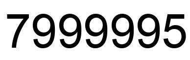 Número 7999995 imagen negro