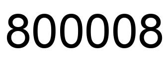 Number 800008 black image