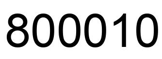 Number 800010 black image
