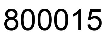 Number 800015 black image