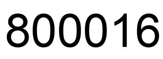 Number 800016 black image