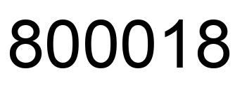 Number 800018 black image