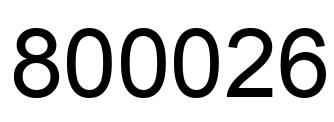 Número 800026 imagen negro
