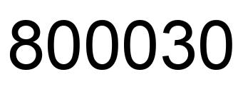 Number 800030 black image
