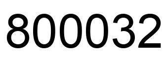 Number 800032 black image