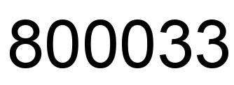 Number 800033 black image