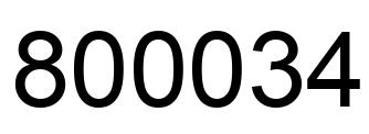 Number 800034 black image