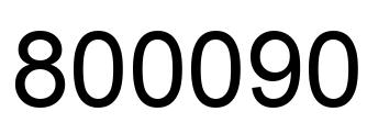 Número 800090 imagen negro