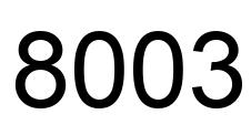 Número 8003 imagen negro