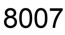 Número 8007 imagen negro
